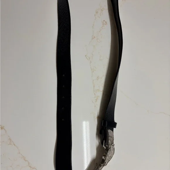 Harley-Davidson Black Belt with Silver Winged Shield Set of 2 - Picture 2 of 6